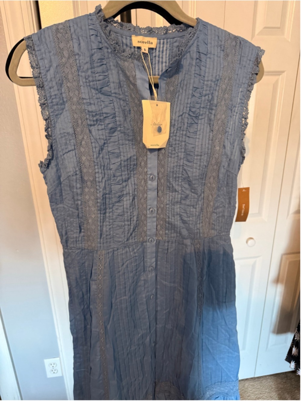 Women's Sorella Blue Cotton Maxi Dress Size S - Picture 7 of 12